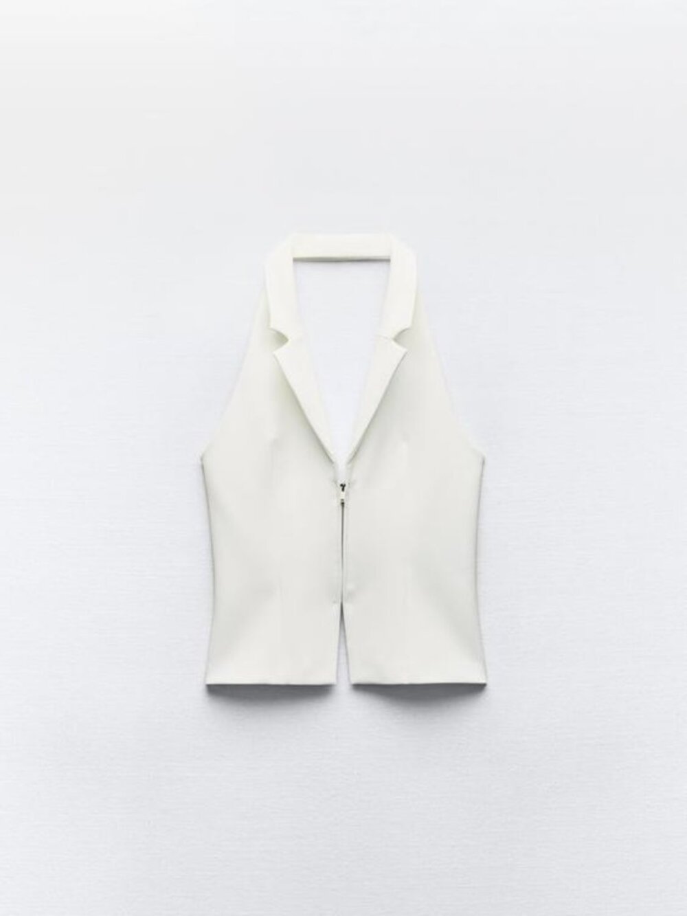 ZARA WHITE OPEN BACK HALTER TOP SZ SM